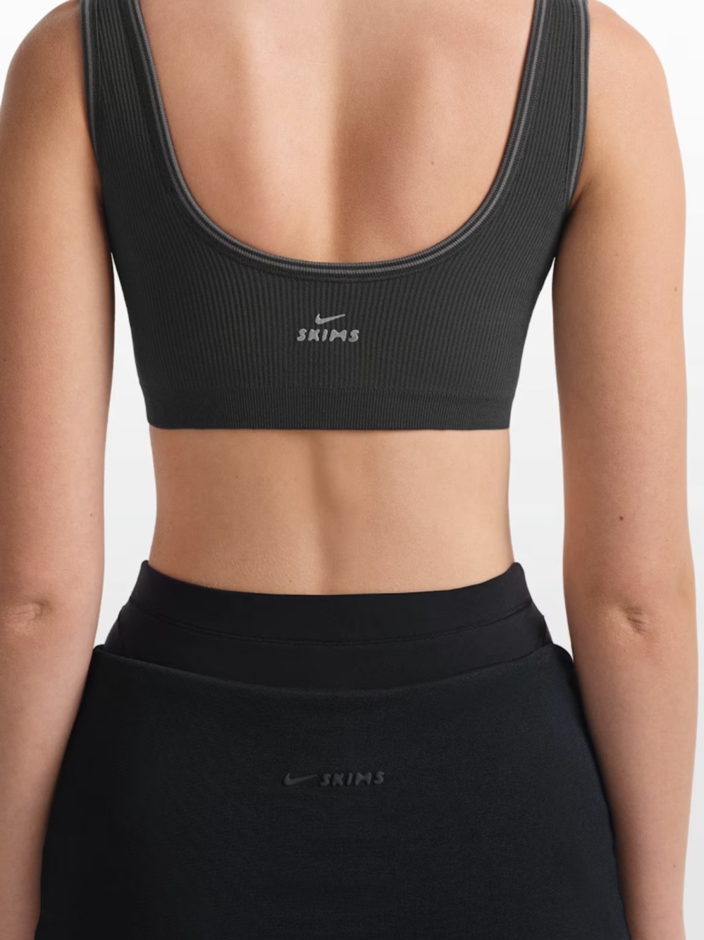 Nike x Skims Ribbed Scoop-Back bra black size small